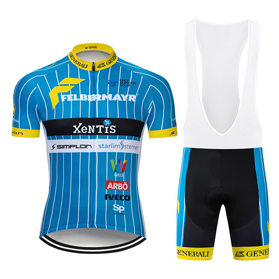 2019 Maillot XeNTiS Tirantes Mangas Cortas Azul Blanco